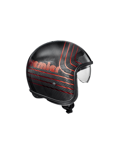 Premier, Vintage Platinum Casco Jet In Fibra Di Carbonio - ED. CARBON EX RED CHROMED
