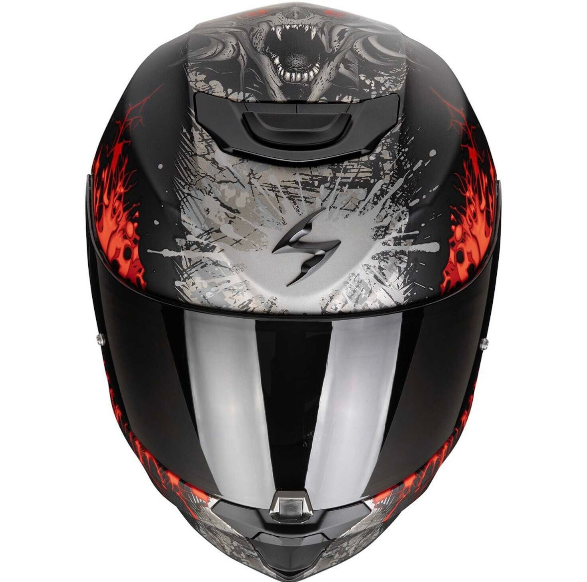 Scorpion EXO-391 Wolf Matt Black Silver Red – Casco Integrale ECE 22.06