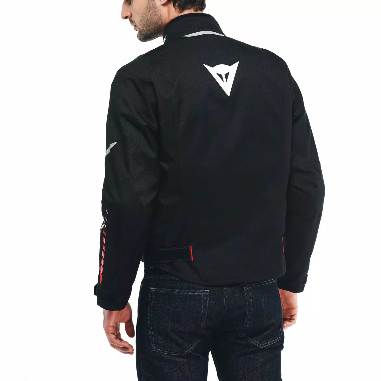 Dainese Veloce D-Dry – Giacca Moto Impermeabile Black/White/Lava Red