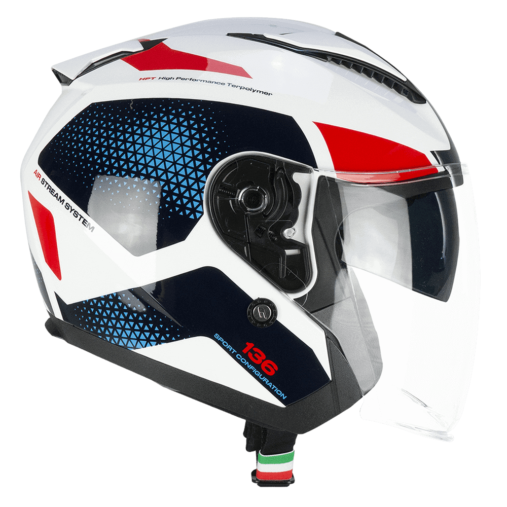 136A CGM, Casco Doppia visiera E2206 DNA Galaxy - Bianco Blu