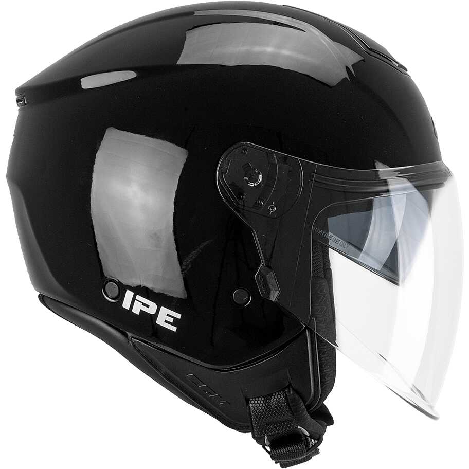 Casco jet Doppia Visiera CGM 126A IPE MONO Nero Lucido