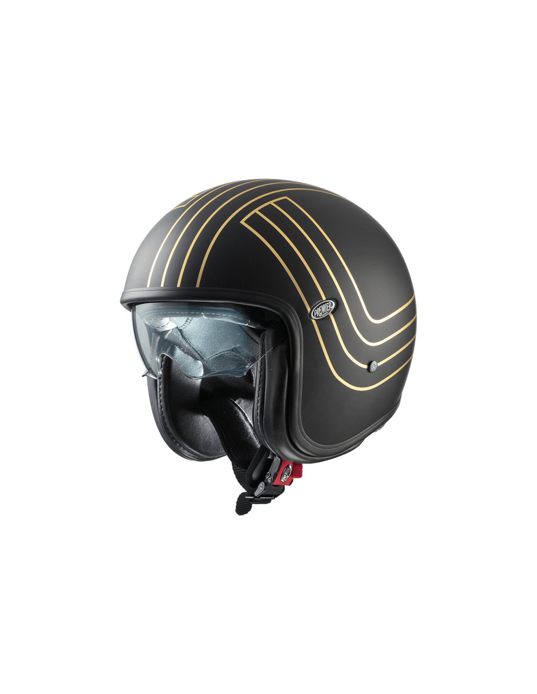 Premier, Vintage Casco Jet In Fibra Di Carbonio, Dyneema e Aramidica - EX GOLD CHROMED BM