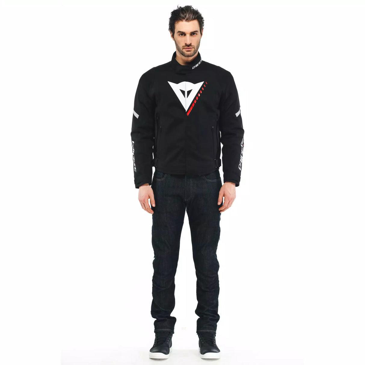 Dainese Veloce D-Dry – Giacca Moto Impermeabile Black/White/Lava Red
