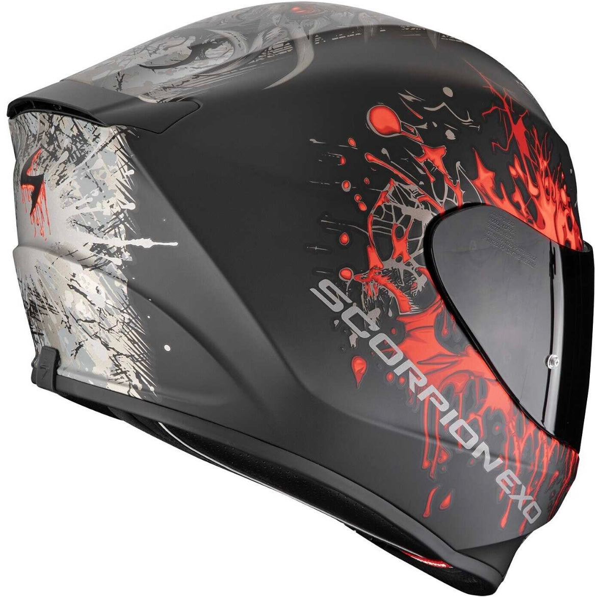 Scorpion EXO-391 Wolf Matt Black Silver Red – Casco Integrale ECE 22.06