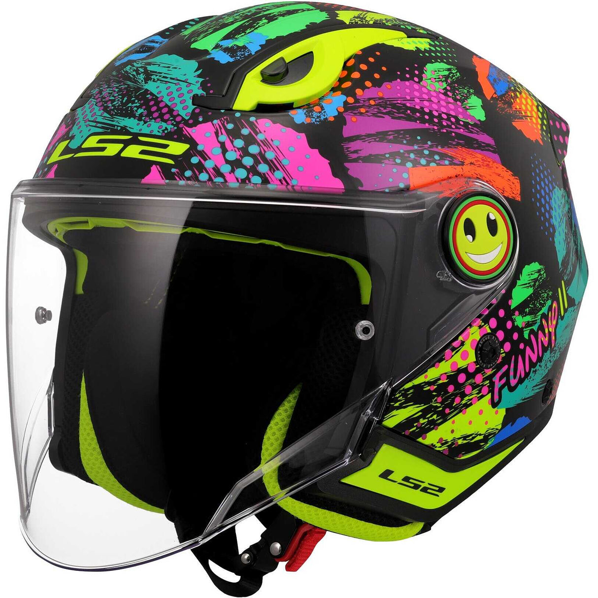 Casco aperto bambino LS2 OF622 FUNNY II JOY BLACK in KPA leggero ECE 22.06