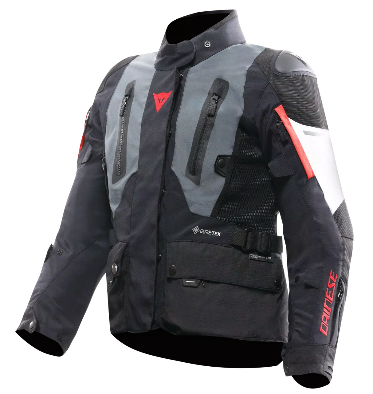 Dainese Carve Master 4 Gore-Tex black/ebony/lava red – Giacca Moto Touring Uomo Certificata