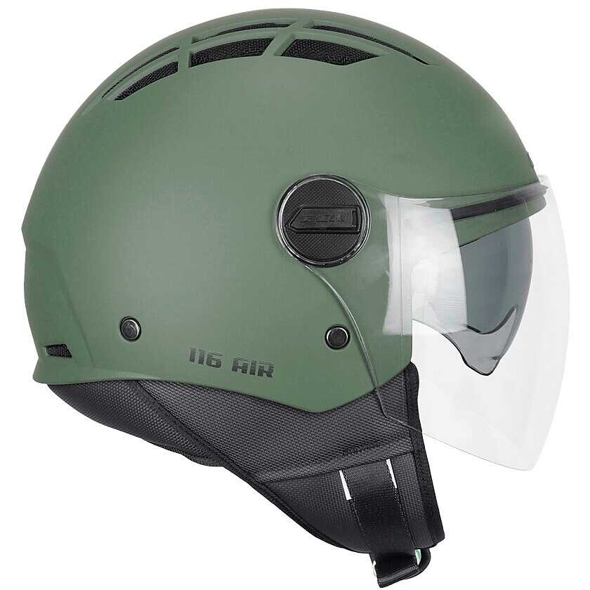 CGM 116A Air Verde Opaco – Casco Jet Moto ECE 22.06