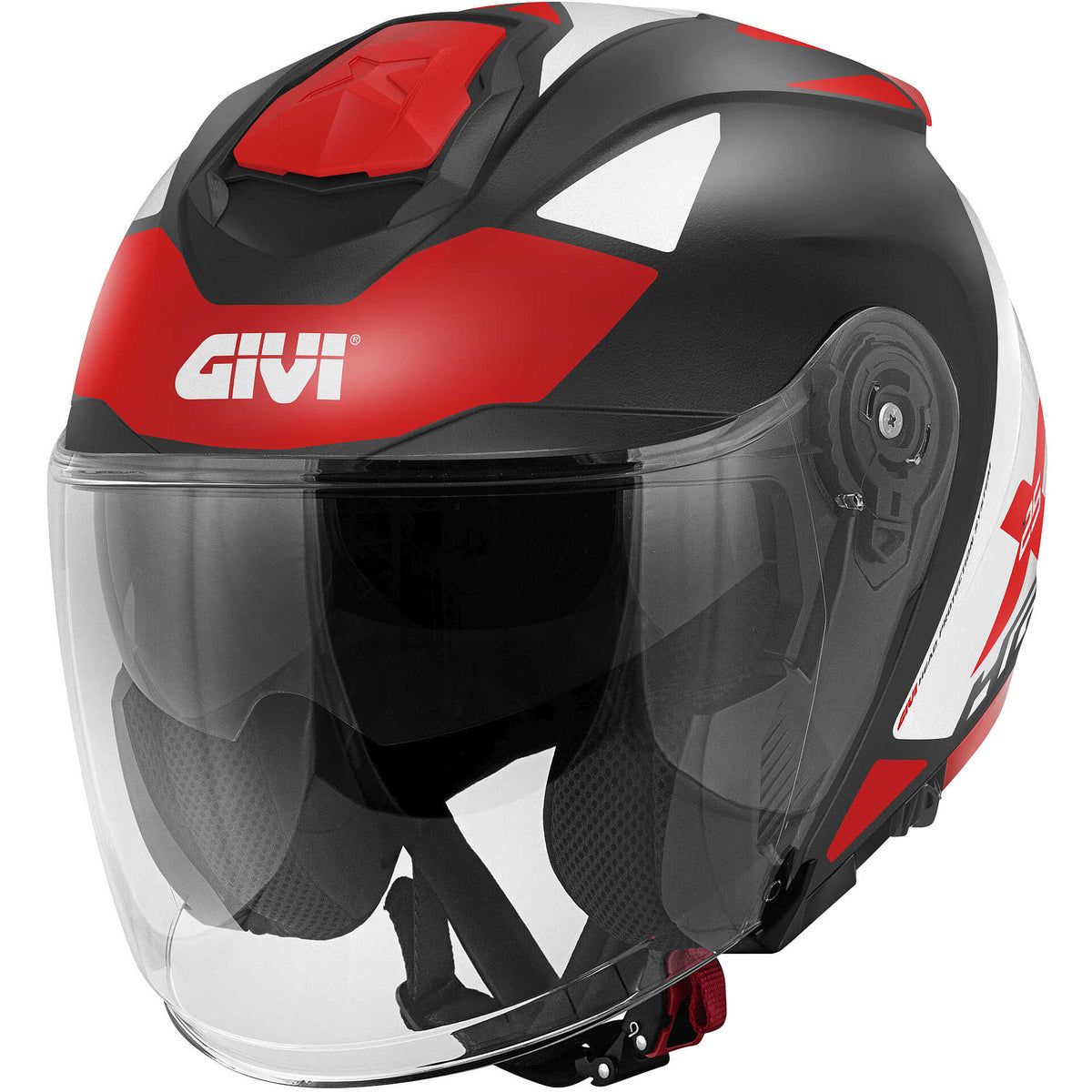 Casco Jet Givi X.25 Target Nero Bianco Rosso