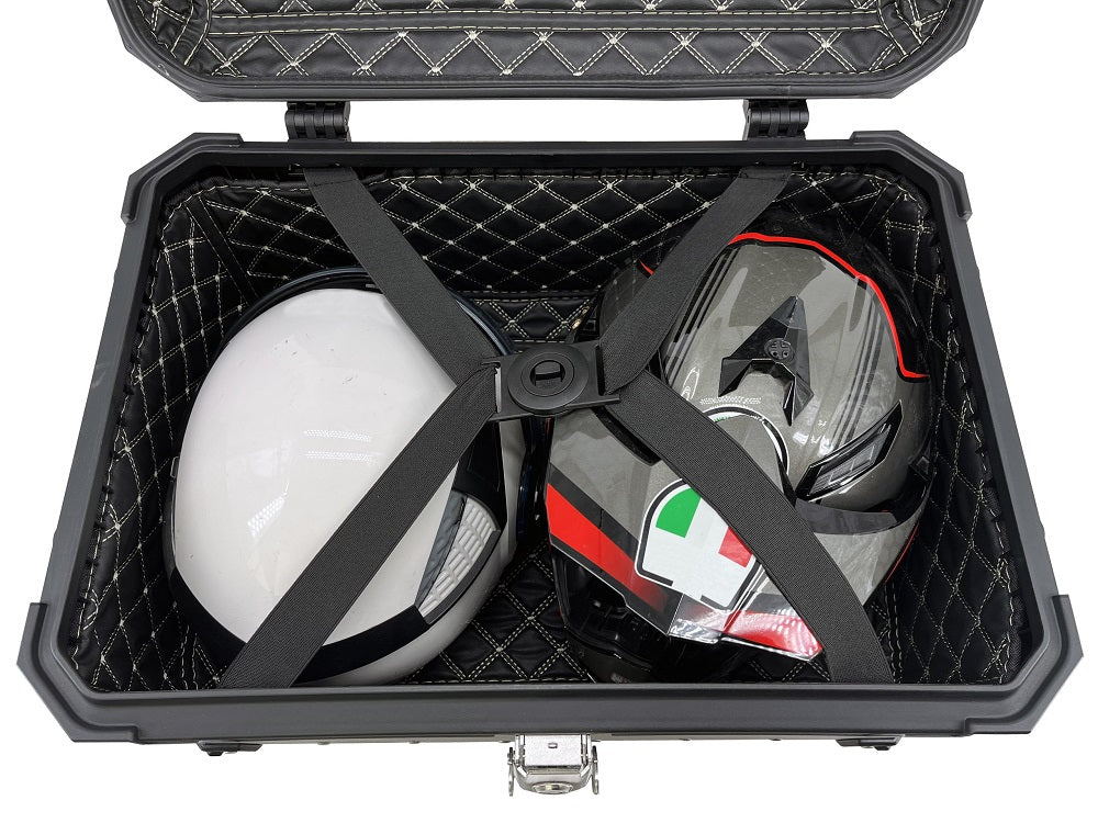 GPR, Bauletto In Alluminio 55 litri Con Piastra Universale Inclusa - ARGENTO