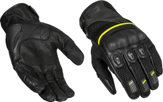 Moore AIR NERO E FLUO Guanti Estivi In Vera Pelle