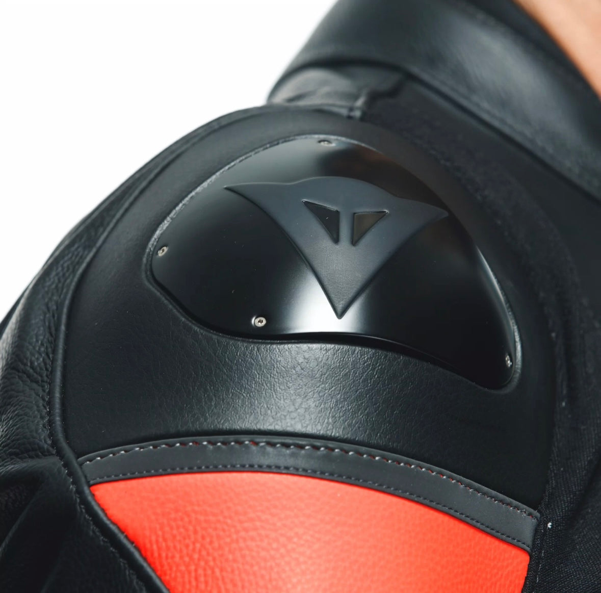 DAINESE RACING 4 GIACCA PELLE UOMO BLACK/FLUO RED