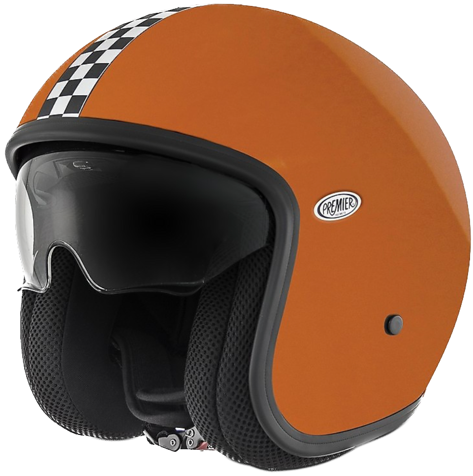 Premier Vintage Casco Jet In Fibra Di Carbonio Dyneema e Aramidica OLD STYLE ORANGE