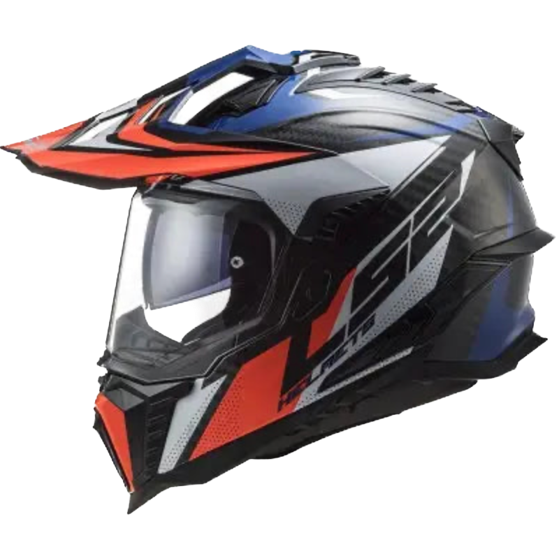 LS2 MX701 Explorer C BLUE WHITE RED – Casco Adventure in Fibra di Carbonio ECE 22.05