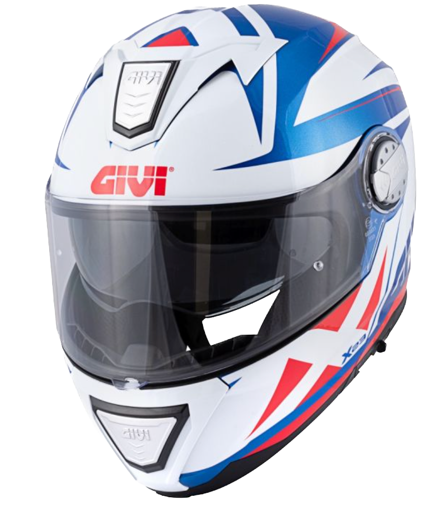 GIVI X.23, Casco Modulare Con Doppia Visiera - SYDNEY POINTED BLU METALLIZZATO / BIANCO / ROSSO