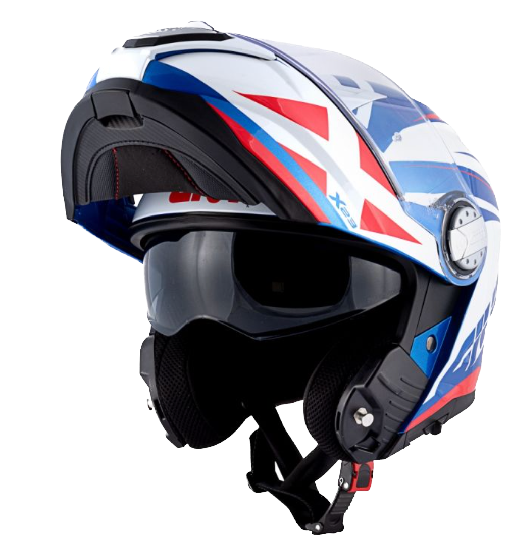GIVI X.23, Casco Modulare Con Doppia Visiera - SYDNEY POINTED BLU METALLIZZATO / BIANCO / ROSSO