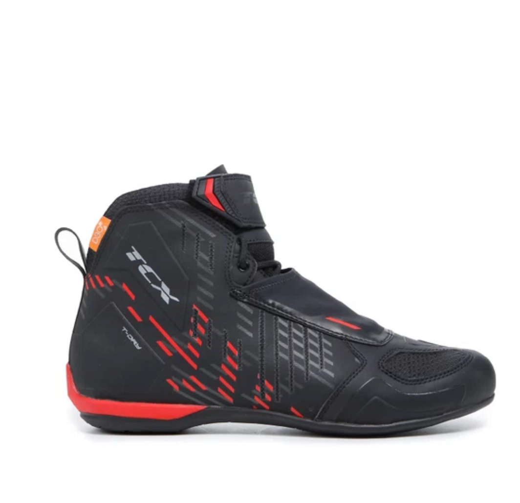 TCX R04D WP Black/Red – Scarpe Moto Impermeabili Certificate CE