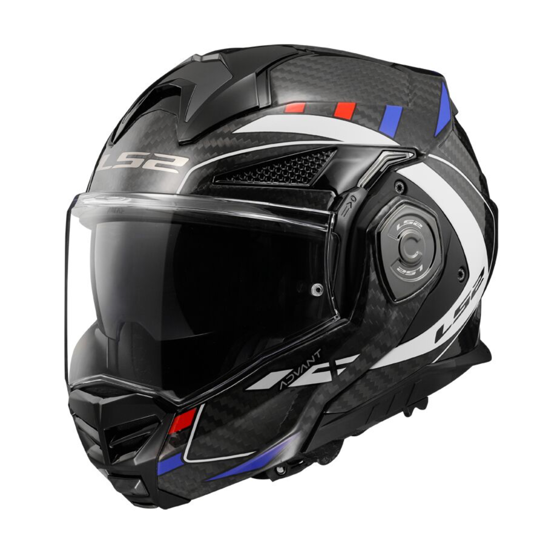 LS2 FF901 Advant X C FUTURE GL.WHITE BLUE – Casco Ribaltabile in Fibra di Carbonio Doppia Omologazione ECE 22.06