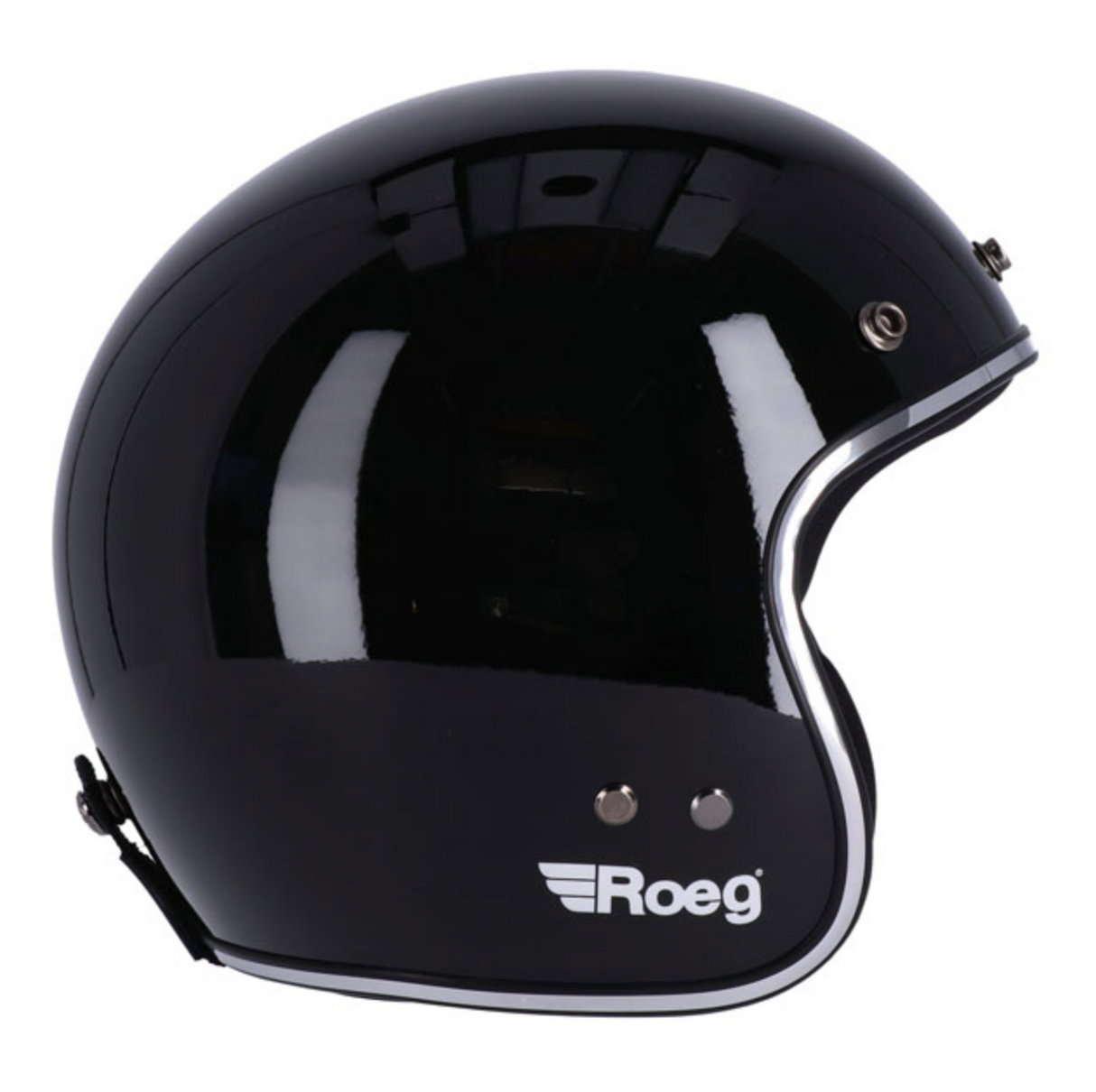Casco Jet Vintage Roeg JETT Fibra ECE 22.06 NERO LUCIDO