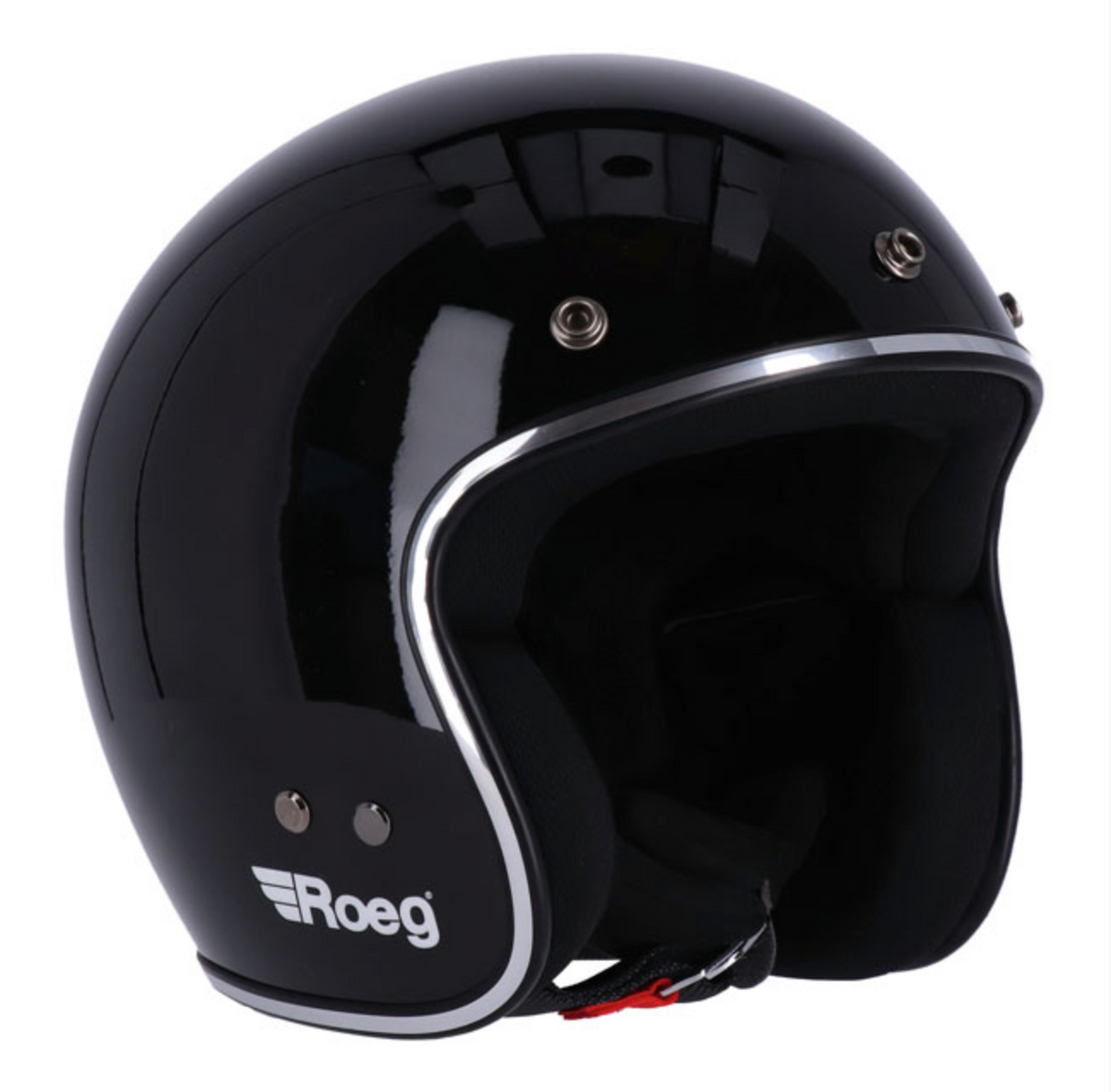 Casco Jet Vintage Roeg JETT Fibra ECE 22.06 NERO LUCIDO