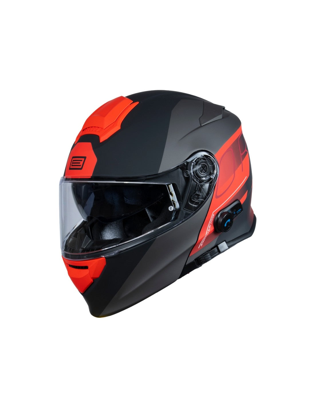 Origine Delta BT, Casco Modulare Doppia Visiera Con Bluetooth - ROW FLUO RED BLACK