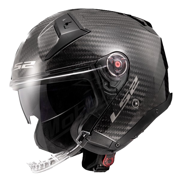 LS2 Infinity II OF603, Casco Jet Doppia Visiera In Carbonio Lucido