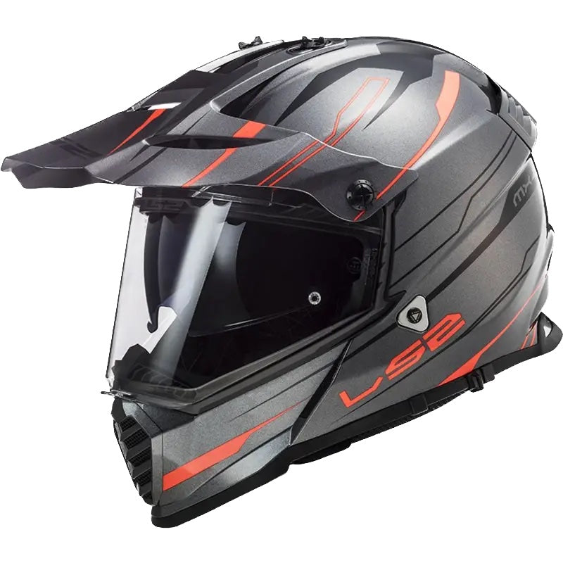 LS2 MX436 Pioneer Evo, Casco Integrale Cross Touring - ORANGE TITANIUM
