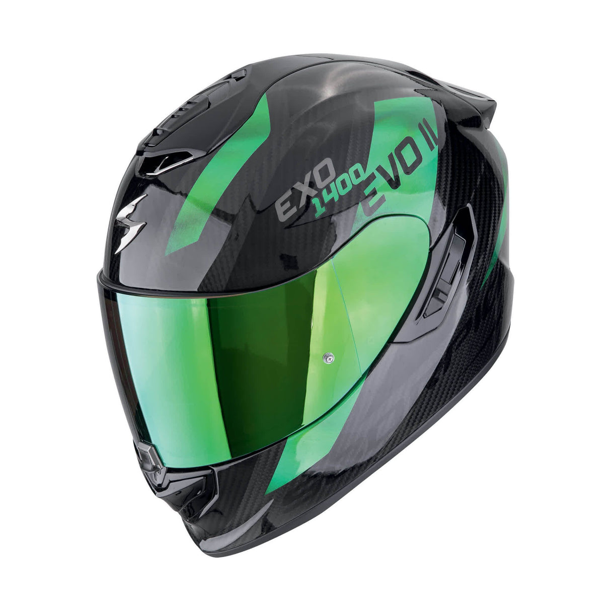 Scorpion Casco integrale EXO-1400 EVO II Carbon Air Platted Nero Verde