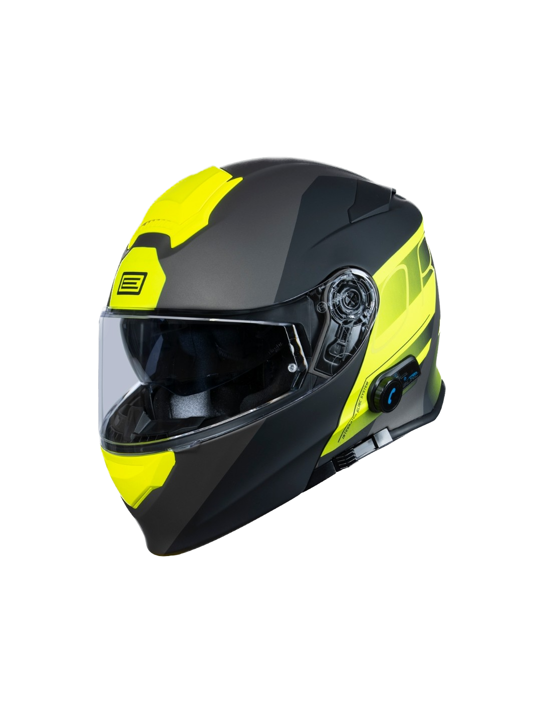 Origine Delta BT, Casco Modulare Doppia Visiera Con Bluetooth - ROW FLUO YELLOW TITANIUM