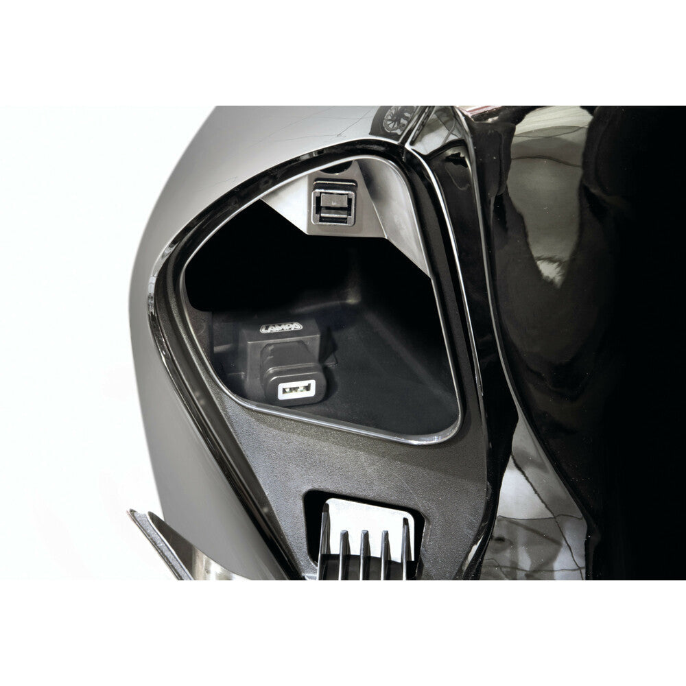 LAMPA Art. 38878 Usb Fix Omega, caricatore Usb con fissaggio a vite e connettori a forcella - 12/24V alexmotostore