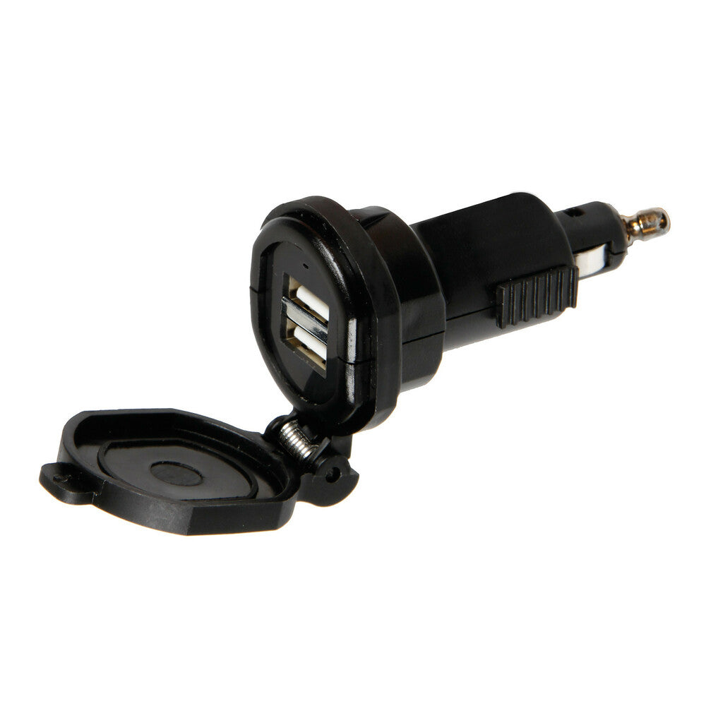 LAMPA Art. 38882 Din-Tech, caricabatteria Din 2 porte Usb - Fast Charge - 2700 mA - 12/32V alexmotostore