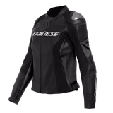 Giacca Moto Donna Pelle Dainese Racing 4 Sportiva con Protezioni Black/black
