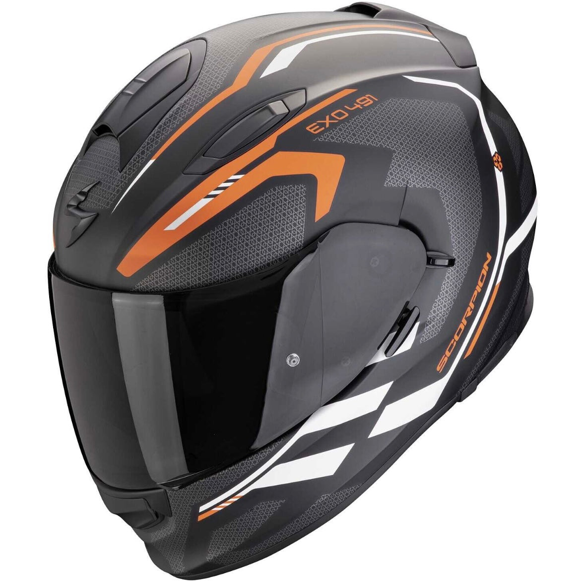 EXO-491 KRIPTA Nero Arancione Bianco – Casco Integrale Moto ECE 22.06
