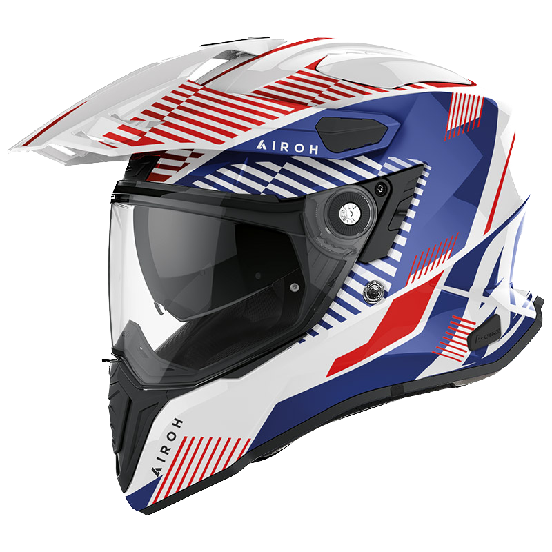 Airoh Commander Casco Adventure Con Doppia Visiera - Boost Blu Bianco