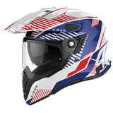 Airoh Commander Casco Adventure Con Doppia Visiera - Boost Blu Bianco