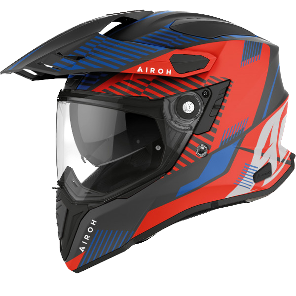 Airoh Commander Casco Adventure Con Doppia Visiera - Boost Red/Blue Matt