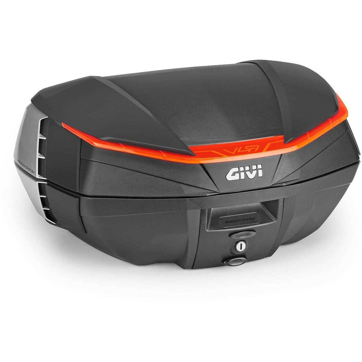 Bauletto Moto Monokey Givi V49 AIR Nero Catadiottro Rosso