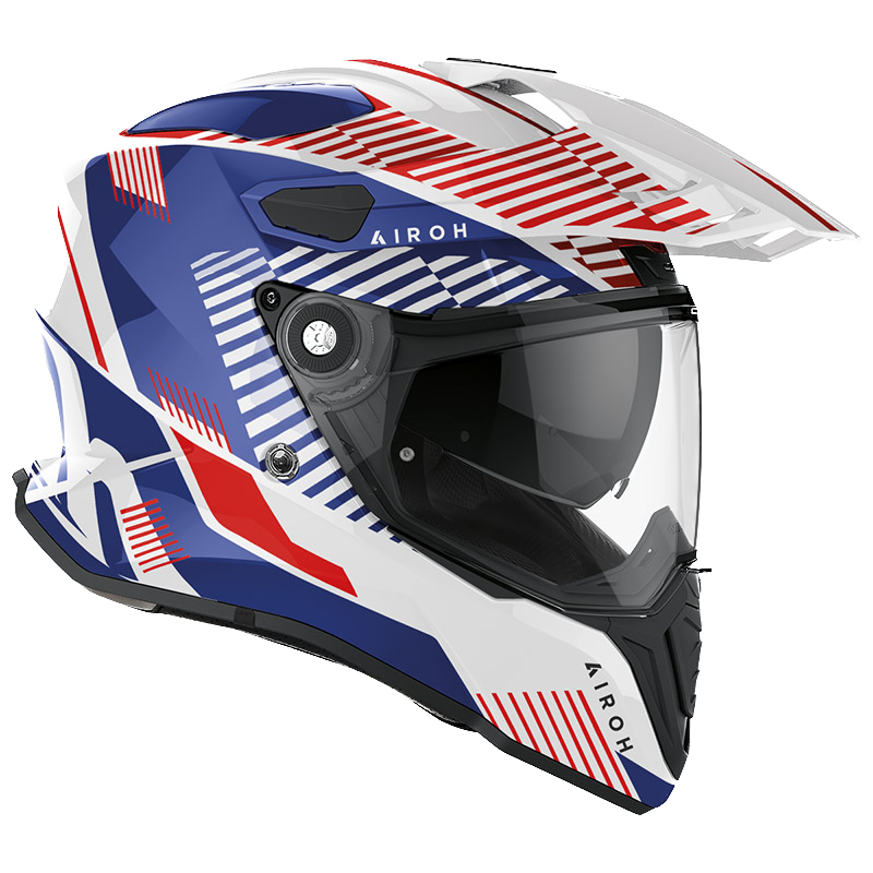 Airoh Commander Casco Adventure Con Doppia Visiera - Boost Blu Bianco