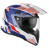 Airoh Commander Casco Adventure Con Doppia Visiera - Boost Blu Bianco