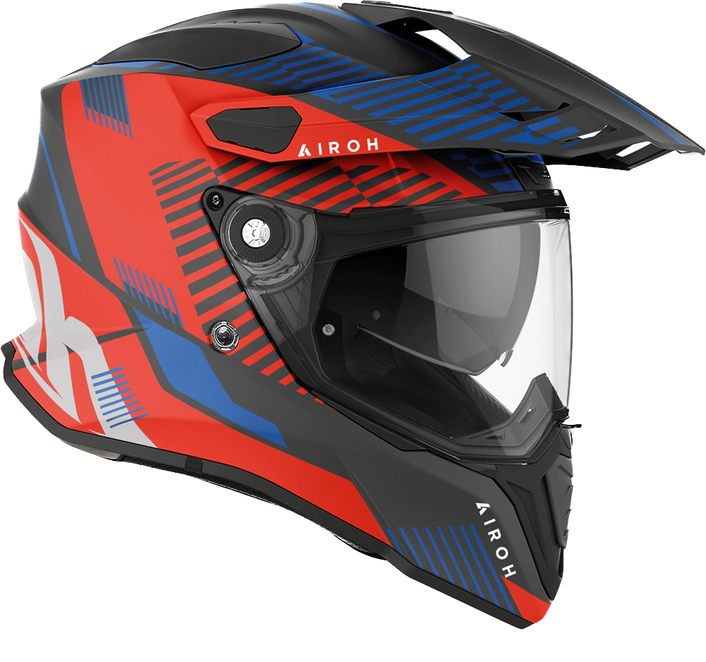 Airoh Commander Casco Adventure Con Doppia Visiera - Boost Red/Blue Matt