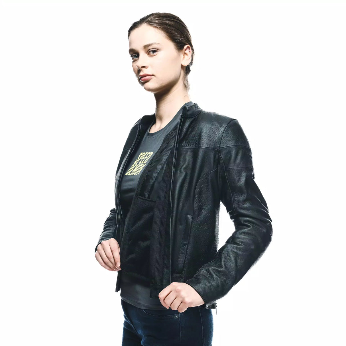 Dainese Itinere Leather Jacket – Giacca Moto Donna in Pelle Black