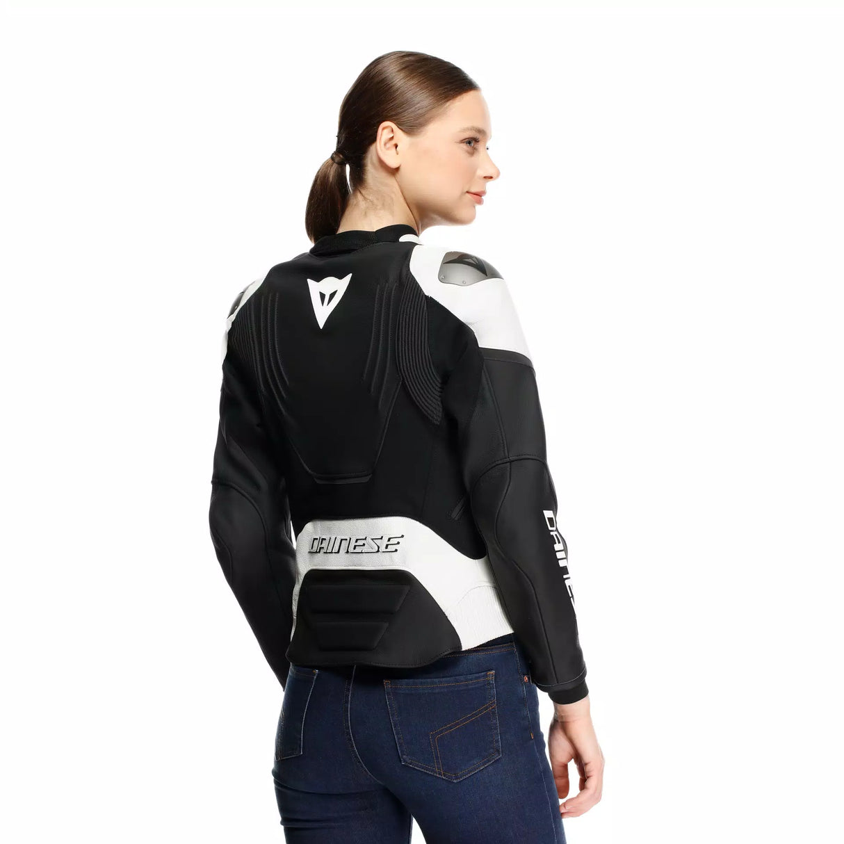RACING 5 LEATHER JACKET WMN 631 BLACK/WHITE 622