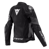 Giacca Moto Donna Pelle Dainese Racing 4 Sportiva con Protezioni Black/black