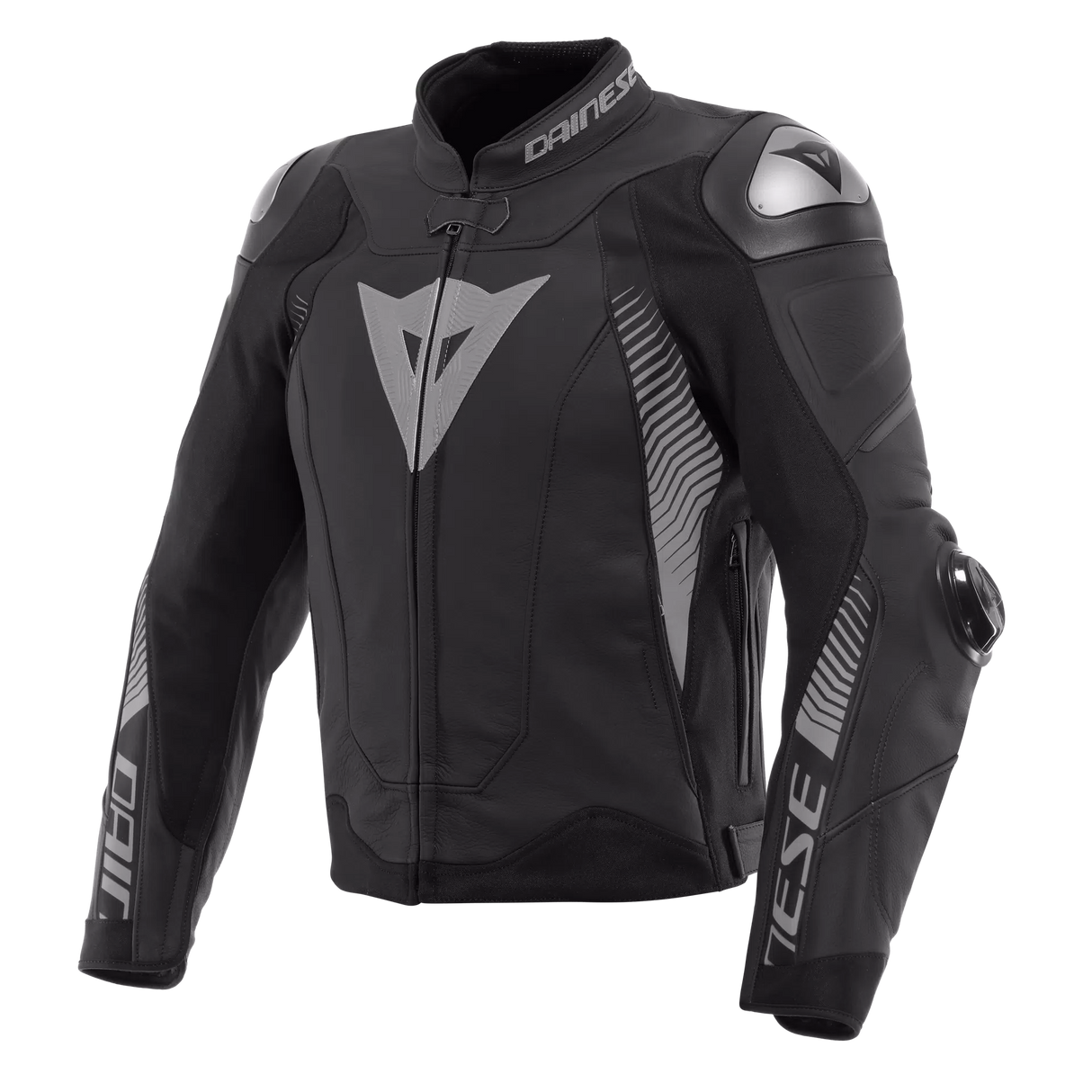 Dainese Super Speed 4 – Giacca Moto in Pelle Traforata Uomo Black-Matt Charcoal-Grey
