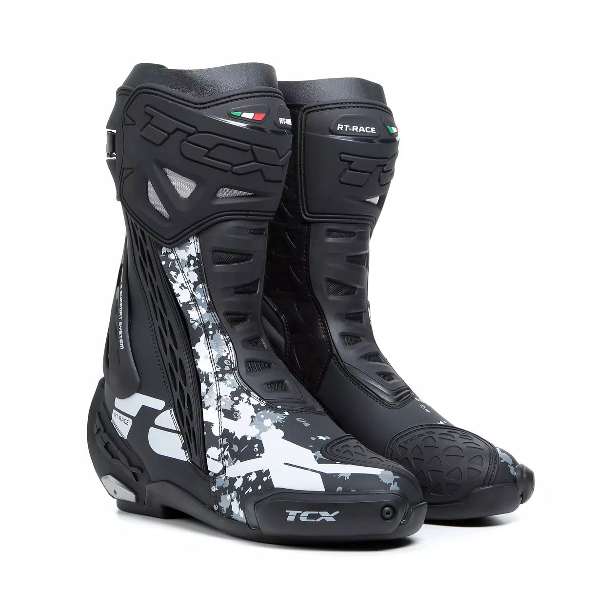 TCX, RT-RACE STIVALI MOTO UOMO NERO/BIANCO/GRIGIO