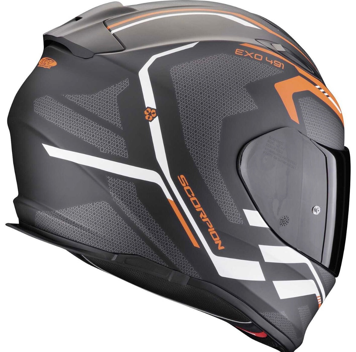 EXO-491 KRIPTA Nero Arancione Bianco – Casco Integrale Moto ECE 22.06