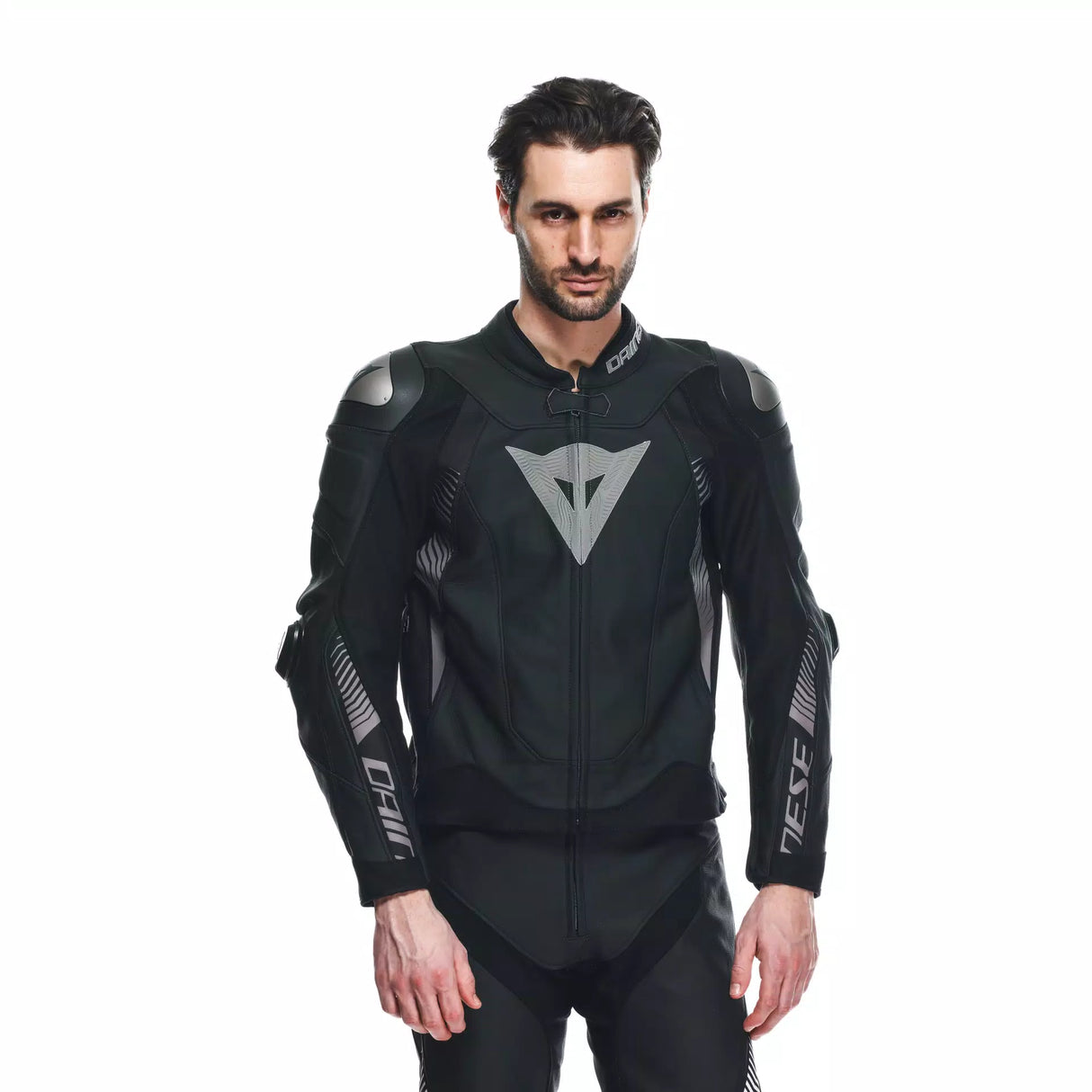 Dainese Super Speed 4 – Giacca Moto in Pelle Traforata Uomo Black-Matt Charcoal-Grey