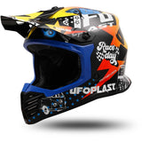 Casco cross bambino UFO Korey Blu Giallo
