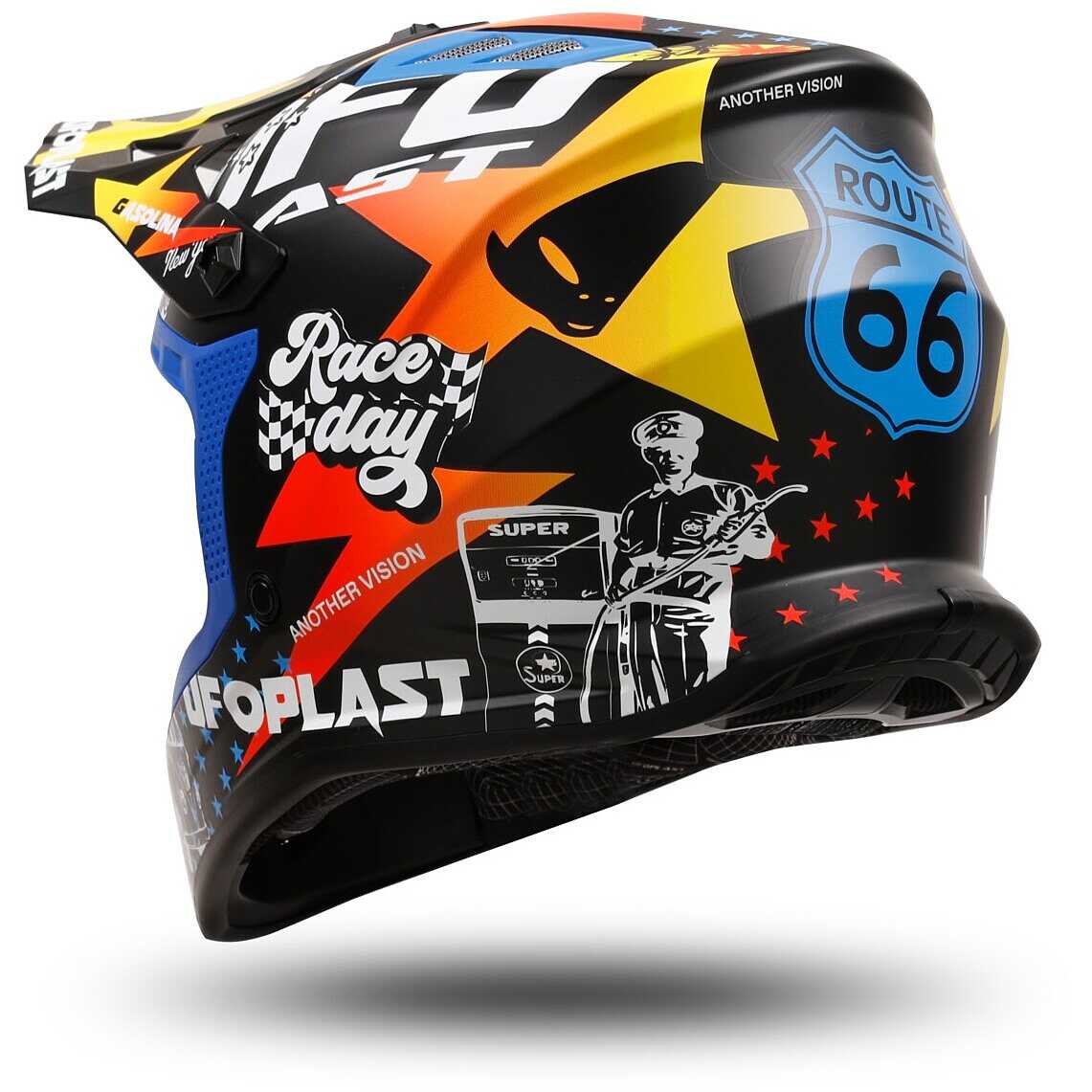 Casco cross bambino UFO Korey Blu Giallo