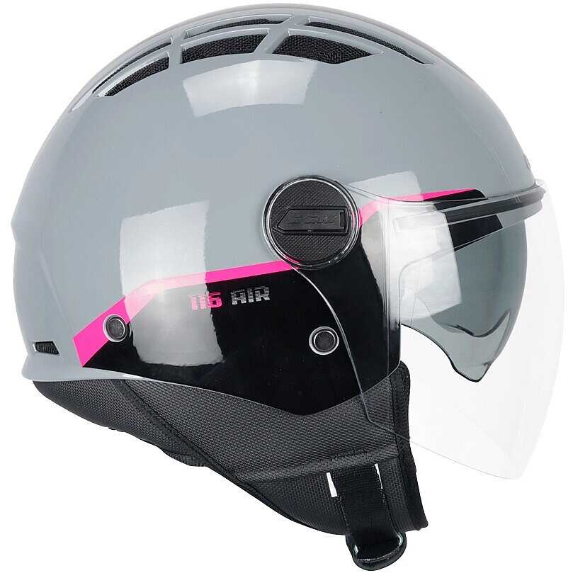 CGM 116A Air BICO Grigio Fucsia fluo – Casco Jet Moto ECE 22.06