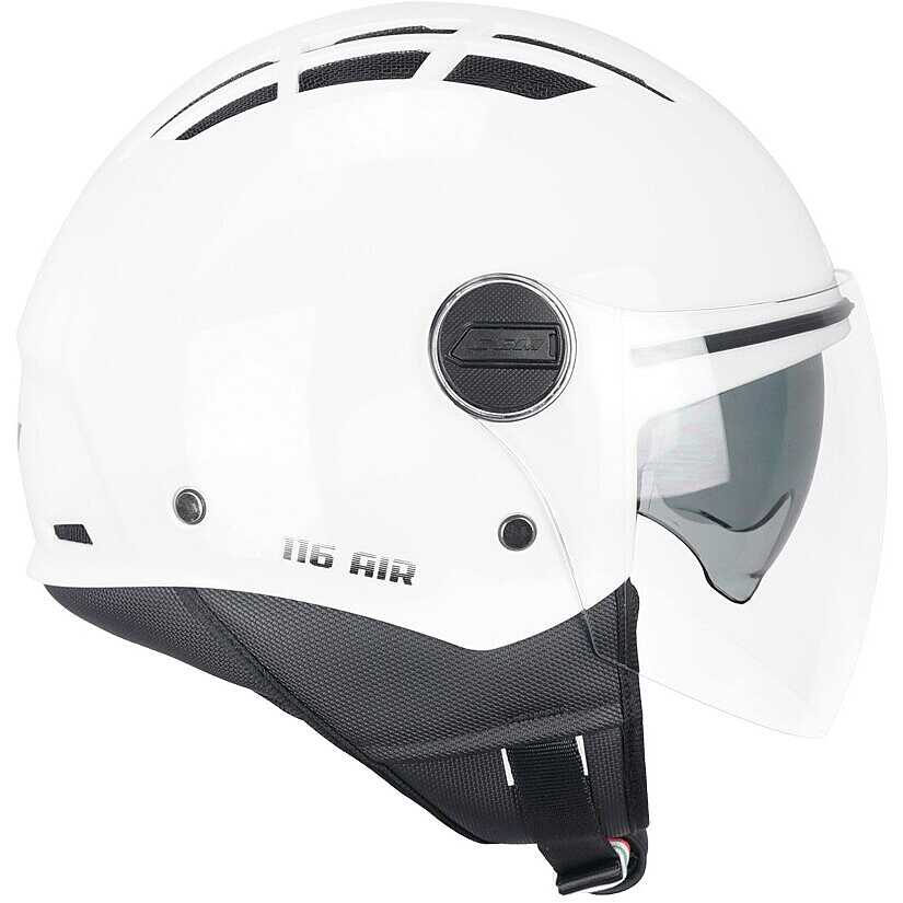 CGM 116A Air Bianco Lucido – Casco Jet Moto ECE 22.06